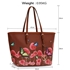 Picture of Xardi Brown Large Blosson Floral Tote Bag