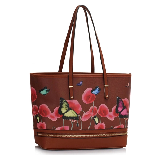 Picture of Xardi Brown Extra Large Floral Women Tote 