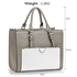 Picture of Xardi Grey/White Front Pocket Faux Leather Handbag