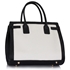 Picture of Xardi Black/White Large Plain Tote Handbag 