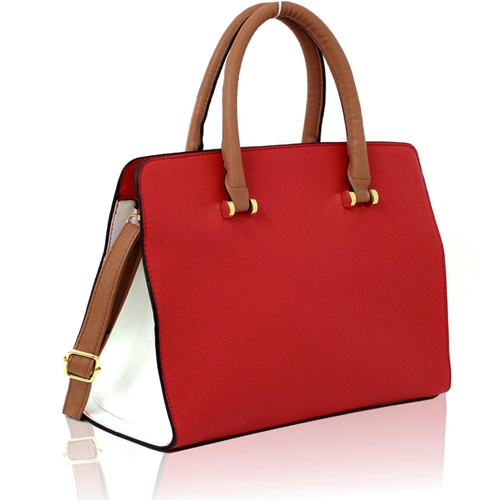 Picture of Xardi Red Large Leather Style Ladies Tote 