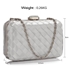 Picture of Xardi Ivory Medium Hard Compact Checkered Satin Clutch 