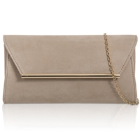 Picture of Xardi Nude Medium Envelope Faux Suede Leather Clutch 