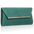 Picture of Xardi Turquoise Medium Envelope Faux Suede Leather Clutch 