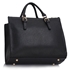 Picture of Xardi Black Front Pocket Faux Leather Handbag