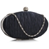 Picture of Xardi Navy Oval Small Satin Bridal Clutch