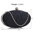 Picture of Xardi Navy Oval Small Satin Bridal Clutch