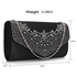 Picture of Xardi Black Bridal Satin Diamanté Envelope Clutch Bag