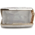 Picture of Xardi White Luxe Satin Pleated Bridal Clutch 