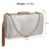 Picture of Xardi White Luxe Satin Pleated Bridal Clutch 