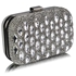Picture of Xardi London Silver Sparkle Sparkle Embellished Hard Clutch