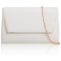 Picture of Xardi London White Large Geometric Patent Leather Clutch