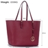 Picture of Xardi London Burgundy Plain Large Blossom Floral Tote Bag