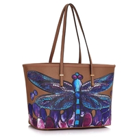 Picture of Xardi London Nude Dragonfly Large Blossom Floral Tote Bag