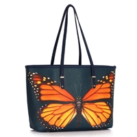Picture of Xardi London Navy Butterfly Large Blossom Floral Tote Bag