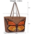 Picture of Xardi London Nude Butterfly Large Blossom Floral Tote Bag