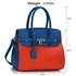 Picture of Xardi London Blue/Orange Leathertte Padlock Tote Handbag