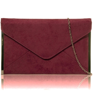 Picture of Xardi London Burgundy medium celebrity flat envelope handbag