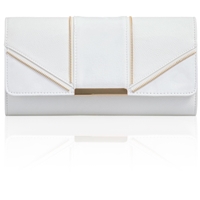 Picture of Xardi London White Zip detail faux leather clutch