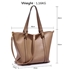 Picture of Xardi London Taupe Twin Handle Faux Leather Hobo Bag
