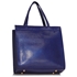 Picture of Xardi London Navy Style 2 large patent leather tote shopper with bow 