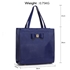 Picture of Xardi London Navy Style 2 large patent leather tote shopper with bow 