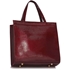 Picture of Xardi London Burgundy Style 2 large patent leather tote shopper with bow 