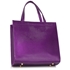 Picture of Xardi London Purple Style 2 large patent leather tote shopper with bow 