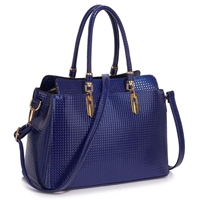 Picture of Xardi London Navy Style 2 Large Patent Shine Ladies Tote