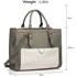 Picture of Xardi London Grey/White Style 2 Front Pocket Faux Leather Handbag