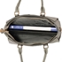 Picture of Xardi London Grey Sofya Pom Pom Patent Leather Grab Bags