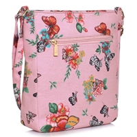 Picture of Xardi London Pink Fiery Butterfly Canvas Across Body Bag