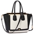 Picture of Xardi London Black/White Belinda Leatherette Stud Tote Bags