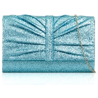 Picture of Xardi London Blue Lily Glitter Shimmer Party Clutch Bag