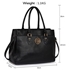 Picture of Xardi London Black Embossed Patent Leather Shoulder Bag