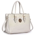 Picture of Xardi London White Embossed Patent Leather Shoulder Bag