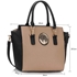 Picture of Xardi London Black/Nude Wide Leather Ladies Tote Bag