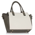 Picture of Xardi London Grey/White Wide Leather Ladies Tote Bag