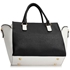 Picture of Xardi London White/Black Wide Leather Ladies Tote Bag