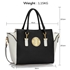 Picture of Xardi London White/Black Wide Leather Ladies Tote Bag