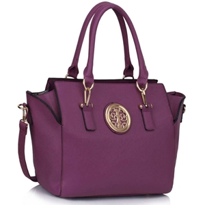 Picture of Xardi London Purple Wide Leather Ladies Tote Bag