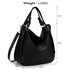 Picture of Xardi London Black Large Soft Faux Leather Hobo Bags