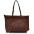 Picture of Xardi London Coffee Extra Large Plain Zip Tote Faux Leather Grab Handbag