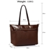 Picture of Xardi London Coffee Extra Large Plain Zip Tote Faux Leather Grab Handbag