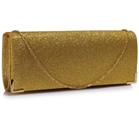 Picture of Xardi London Gold GLITTER Ladies Clutch Bags Women Evening Party Bridal Prom Purse Designer NEW UK