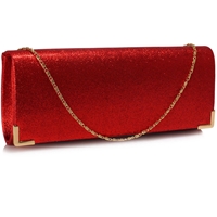 Picture of Xardi London Red GLITTER Ladies Clutch Bags Women Evening Party Bridal Prom Purse Designer NEW UK