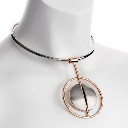 Picture of Xardi London Rhodium Plated Silver Rose Gold Collar Necklace