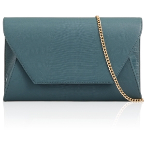 Picture of Xardi London Ocean Blue CROC Leather Diagonal Flap Women Evening Party Bag