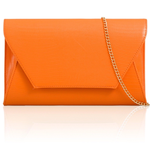 Picture of Xardi London Orange CROC Leather Diagonal Flap Women Evening Party Bag