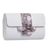 Picture of Xardi London White Snake Animal Print Faux Leather Women Evening Bag